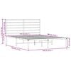 vidaXL Sengeramme i metall med hodegavl svart 140x190 cm
