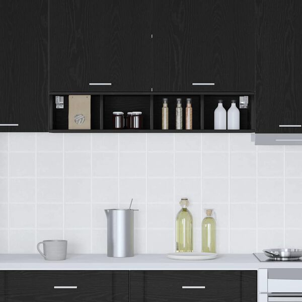 vidaXL Hengende skap Svart Eik 20 x 29,5 x 100 cm Konstruert tre