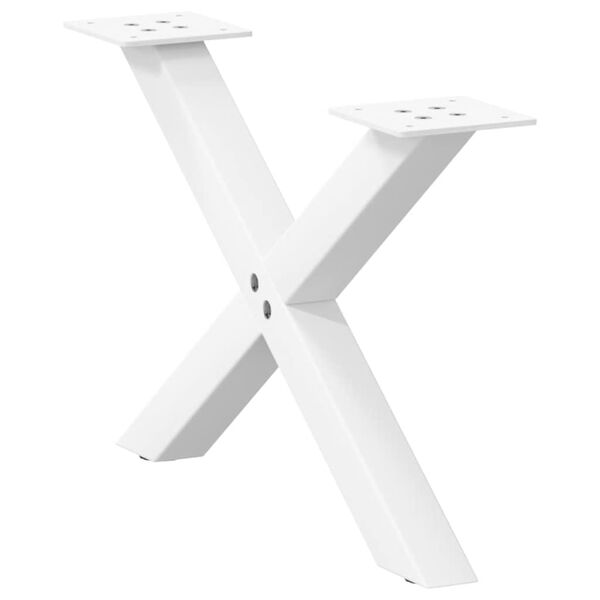 vidaXL Salongbordben X-formet 2 stk hvit 50x(30-31) cm st&aring;l