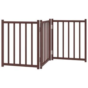 vidaXL Hundeport sammenleggbar 3 paneler brun eik 150 cm heltre gran