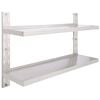 vidaXL Flytende vegghylle 2 niv&aring;er rustfritt st&aring;l 120x30 cm