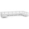 vidaXL Hagesofagruppe 10 deler hvit heltre furu