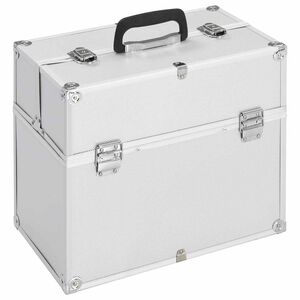vidaXL Sminkeveske 38x23x34 cm s&oslash;lv aluminium