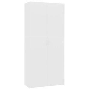 vidaXL Skoskap hvit 80x35,5x180 cm konstruert tre
