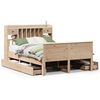 vidaXL Seng med bokhylle uten madrass 140x190 cm heltre furu