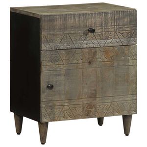 vidaXL Nattbord lysegr&aring; 50x33x60 cm heltre mango
