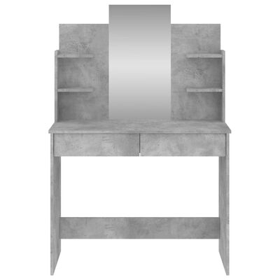 vidaXL Sminkebord med speil betonggrå 96x39x142 cm