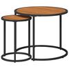 vidaXL Kaffebord Sett 2 stk. Naturlig og svart 55 x 55 x 45 cm