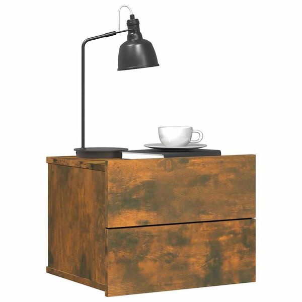 vidaXL Nattbord 2 stk r&oslash;kt eik 40x30x30 cm konstruert tre