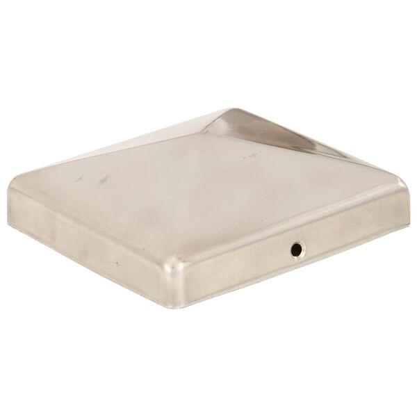 vidaXL Gjerdestolpehatter pyramide 6 stk rustfritt st&aring;l 101x101 mm