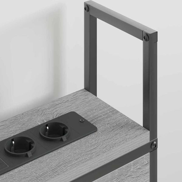 vidaXL Oppbevaringshodegjerde med Ladeplass Gr&aring; sonoma 180 cm