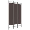 vidaXL Romdeler 3 paneler brun 120x200 cm stoff