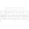 vidaXL Sengeramme i metall med hode- og fotgavl hvit 140x190 cm