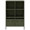 vidaXL Highboard olivengrønn 68x39x103,5 cm stål