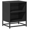 vidaXL Nattbord svart 40x31x50 cm heltre furu og metall