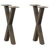 vidaXL Salongbordben X-formet 2 stk naturst&aring;l 28 x (42-43) cm st&aring;l