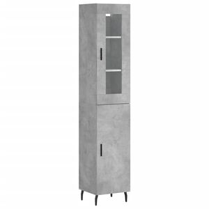 vidaXL Highboard betonggr&aring; 34,5x34x180 cm konstruert tre