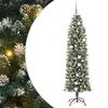 vidaXL Kunstig Slankt Jule Tre med 300 LED Gr&oslash;nn og hvit 210 cm