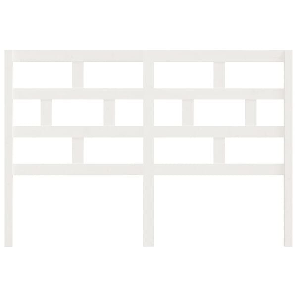 vidaXL Sengegavl hvit 146x4x100 cm heltre furu