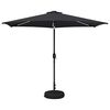 vidaXL Hageparasol med LED-lamper og fot 3 x 3 m Polyester Antrasitt
