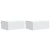 vidaXL Vegghengt Nattbord 2 stk. Hvit 49 x 34,5 x 20 cm Konstruert tre