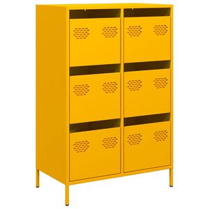 vidaXL Highboard sennepsgul 68x39x101,5 cm st&aring;l