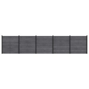 vidaXL Gjerdesett 5 stk. 872 x 186 cm WPC og Aluminium Gr&aring;