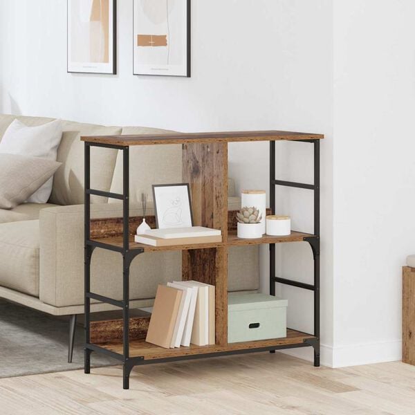 vidaXL Bokhylle Gammelt tre 78.5 x 33 x 82 cm Konstruert tre