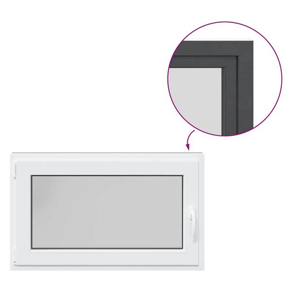 vidaXL Kjellervindu "RISOR" 100x70 cm vipp-og-sving DIN venstre antrasitt