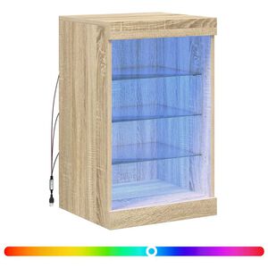 vidaXL Skjenk med LED-lys sonoma eik 41x37x67 cm