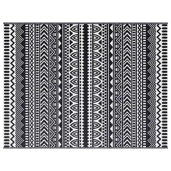 vidaXL Utend&oslash;rs teppe Geometrisk ARAKIL Svart og Hvit 400 &times; 300 cm