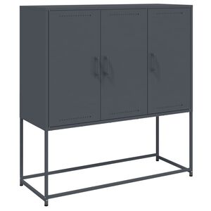 vidaXL Highboard antrasitt 100,5x39x107 cm st&aring;l