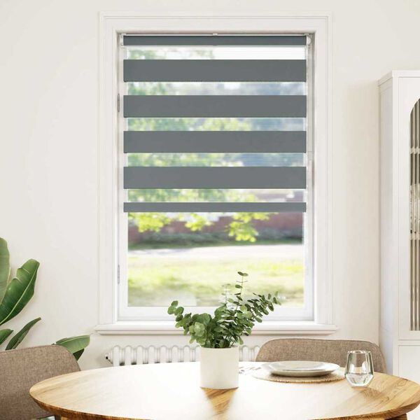 vidaXL Sebragardin m&oslash;rkegr&aring; 80x150 cm stoff bredde 75,9 cm polyester