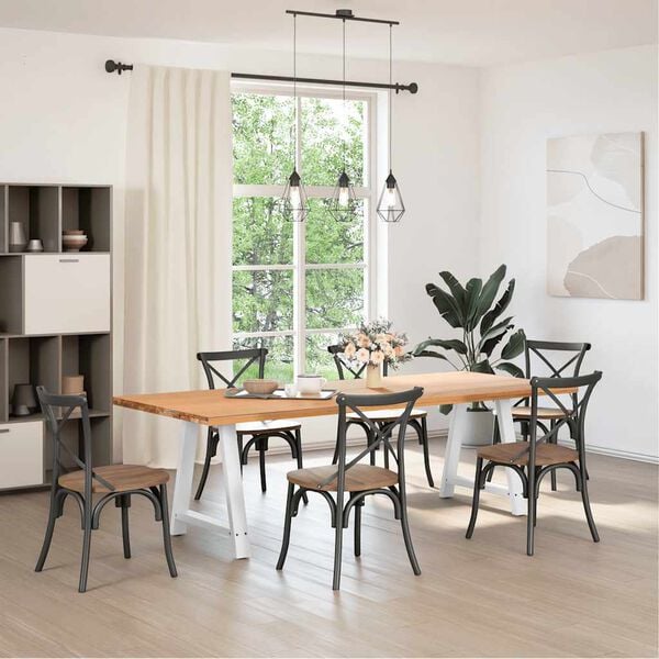 vidaXL Spisebordben A-formet 2 stk hvit 80x(72-73) cm st&aring;l