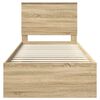 vidaXL Sengestamme med hodegjerde Sonoma eik 90 x 190 cm Massiv furu