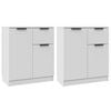 vidaXL Skjenker 2 stk hvit 60x30x70 cm konstruert tre