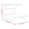 vidaXL Loungeseng med solskjerm 165x203x138 cm bøyd heltre kremhvit