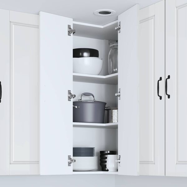 vidaXL Kj&oslash;kkenskap H&oslash;yglanset hvit 57 x 57 x 100 cm Konstruert tre