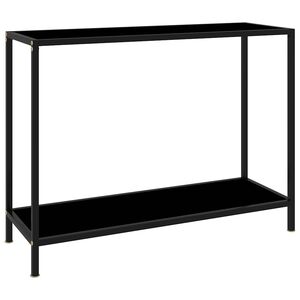 vidaXL Konsollbord svart 100x35x75 cm herdet glass