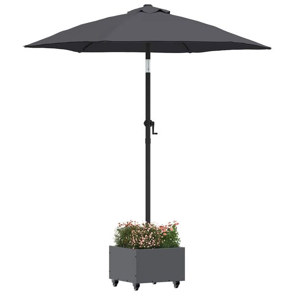 vidaXL Parasolbase med plantekasse Antrasitt 45 x 45 x 45 cm Stål