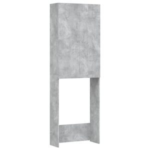 vidaXL Vaskemaskinskap betonggr&aring; 64x25,5x190 cm