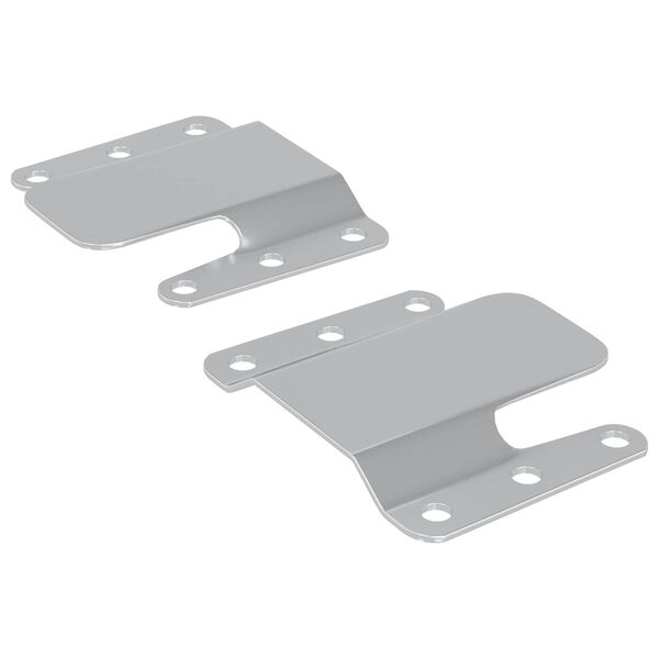 vidaXL Flush Mount Bracket 2 pcs s&oslash;lv 75 x 66 x 1,4 mm St&aring;l