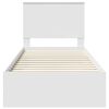 vidaXL Sengestamme med hodegjerde Hvit 90 x 190 cm Konstruert tre