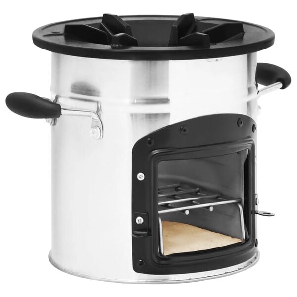 vidaXL Vedovn for camping sølv 45,5x33x25,5 cm rustfritt stål