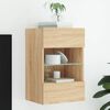 vidaXL Vegghengt TV-benk med LED sonoma eik 40x30x60,5 cm