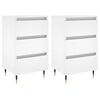 vidaXL Nattbord 2 stk hvit 40x35x69 cm konstruert tre