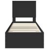 vidaXL Sengestamme med skuff Svart og s&oslash;lv 70 x 190 cm Konstruert tre