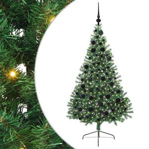 vidaXL Kunstig Forh&aring;ndsopplyst Juletre med 300 LED gr&oslash;nn 180 cm PVC