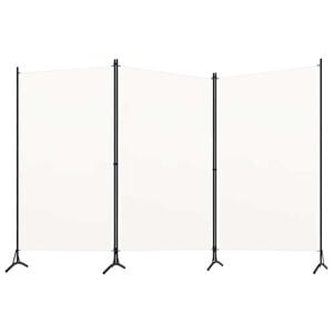 vidaXL Romdeler 3 paneler hvit 260x180 cm stoff