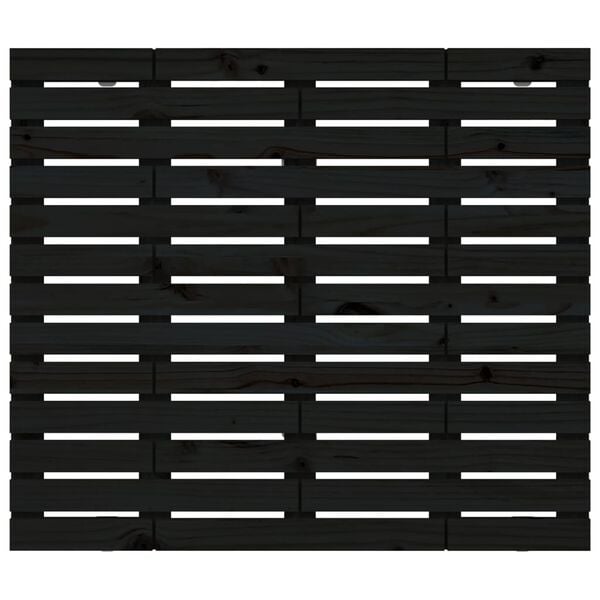 vidaXL Veggmontert sengegavl svart 81x3x91,5 cm heltre furu